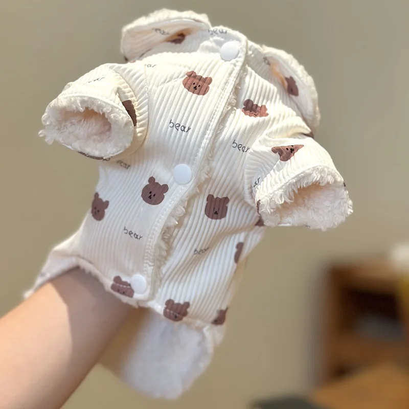 Chaleco acolchado de algodón grueso para mascotas, Teddy Schnauzer, ropa para perros pequeños, productos cálidos de dibujos animados a prueba de frío para otoño e invierno - imagen 5