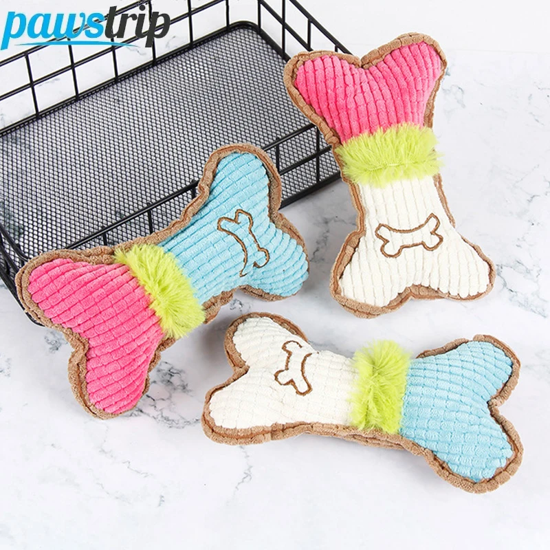 Juguete de Peluche para Perros - Hueso resistente a mordidas