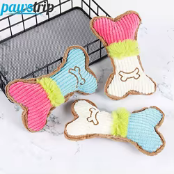 Juguete de Peluche para Perros - Hueso resistente a mordidas