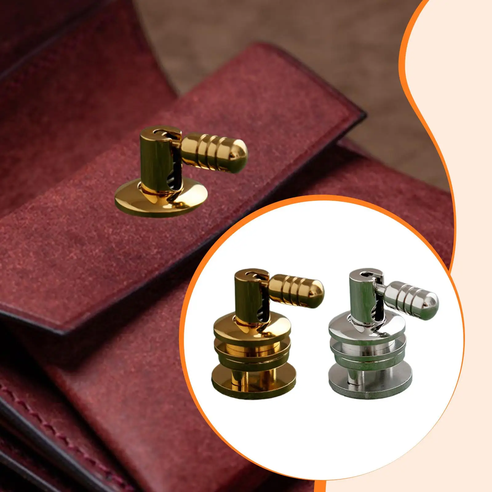 Cierre de cierre de monedero, pequeño, resistente, Premium, cerradura plegable, Hardware de cierre para maletín, bolso, cartera, embrague DIY - imagen 3