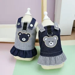 Vaquero primavera vestido perro pequeño tirantes finos osito