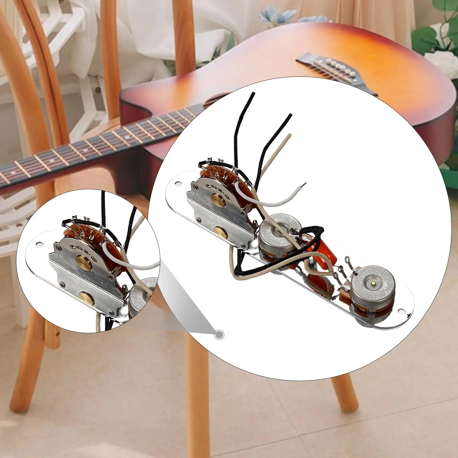 3 Way Prewired Control Plate Guitar Parts Components with Wiring Harness 3 Way Prewired Control Plate Guitar Parts Components with Wiring Harness