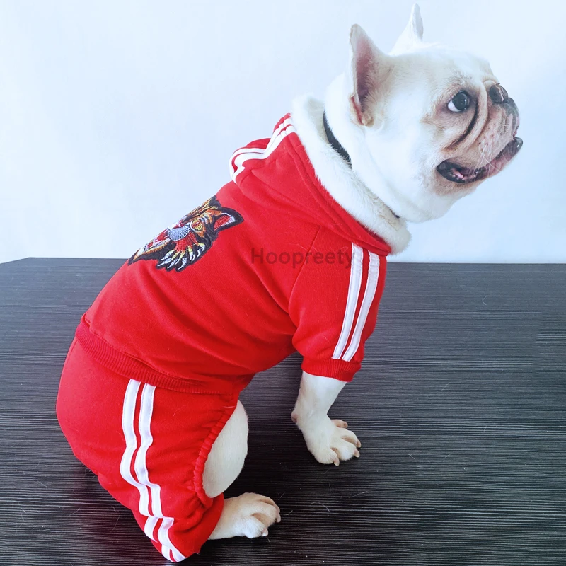 Mono de primavera para perros pequeños, lindos sudaderas con capucha, pantalones, traje, monos para cachorros, disfraz de Bulldog Francés, chándal Yorkie, ropa para mascotas - imagen 4