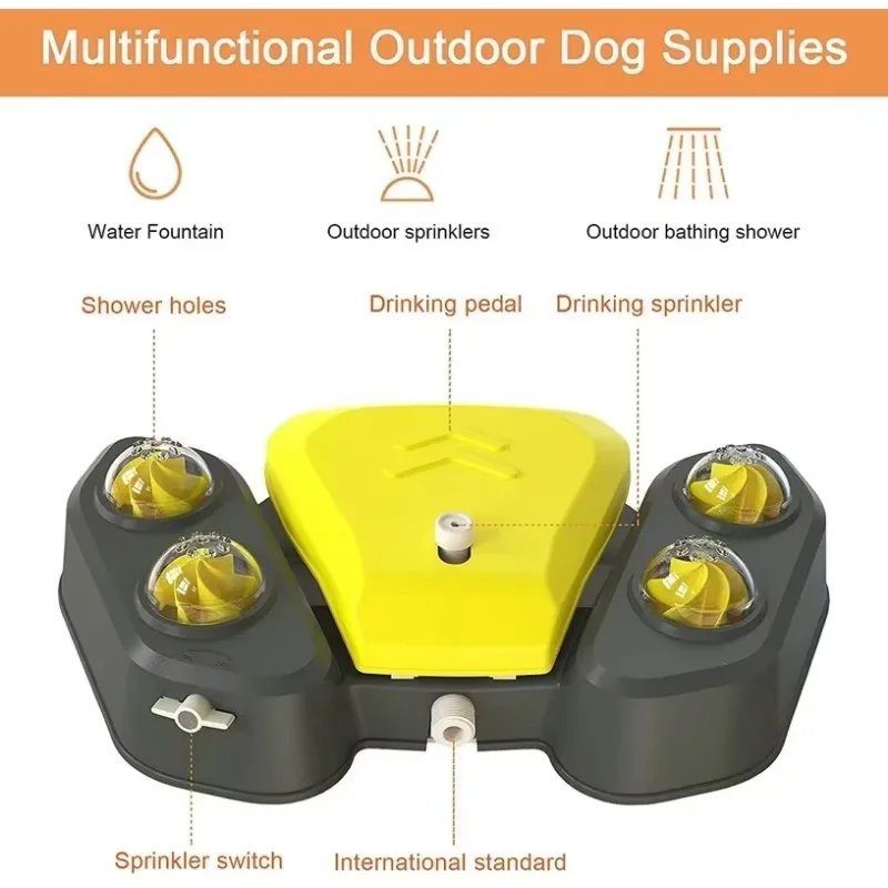 Rociador de perro para exteriores, fuente de agua canina fácil de activar, 2 modos de salida de agua, dispensador de manguera para perros grandes y pequeños - imagen 3