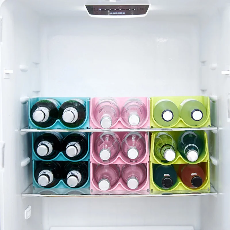 Organizador apilable para refrigerador, dispensador de vino y cerveza, soporte para bebidas, estante de plástico para congelador, armario de encimera de cocina - imagen 4