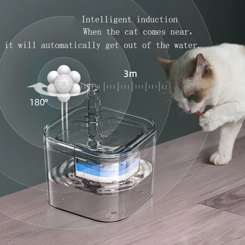 Filtro de fuente de agua para gatos de 2,2 L, bebedero con Sensor automático para gatos, dispensador de agua para mascotas, bebedero automático para gatos - imagen 5
