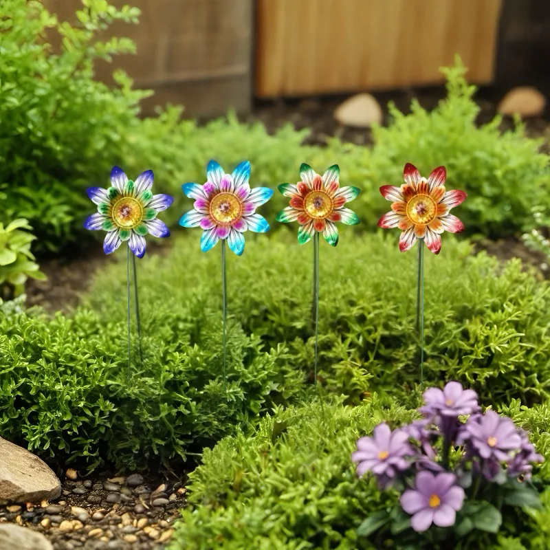 Estaca de jardin en forma de flor, adorno de hierro en 4 colores - imagen 5