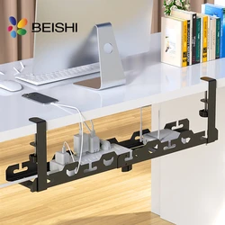 Bandeja de cables extensible para debajo del escritorio sin perforación