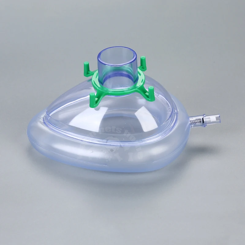 Mascarilla de anestesia de PVC esterilizada desechable resuscitar máscaras faciales para adultos niños animales 6 tamaños - imagen 4