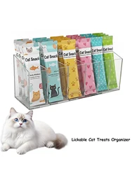 Caja de golosinas para gatos con dispensador y divisores extraíbles
