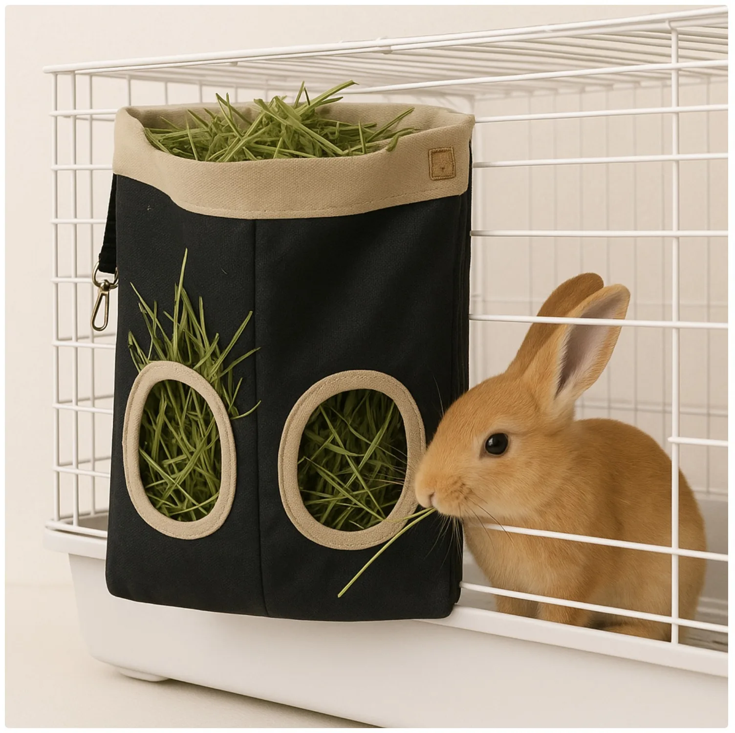 Bolsa llena de heno verde fresco