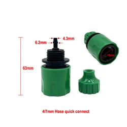 Conector rápido 4/7mm para manguera de riego en jardín