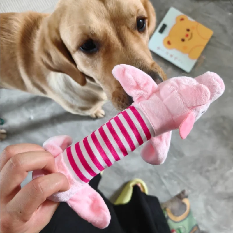 Juguetes para masticar de felpa chirriantes, divertidas muñecas para mascotas con sonido, juego interactivo de forro polar duradero para mascotas, perfecto para masticar y abrazar