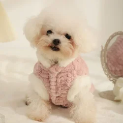 Abrigo invierno pelo conejo para perro chaleco felpa
