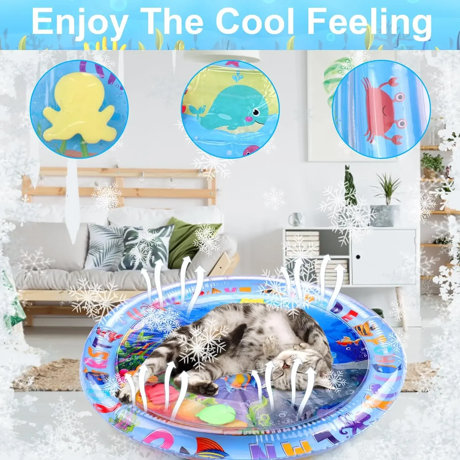Alfombra inflable sensorial acuática para gatos y perros – Océano - imagen 5