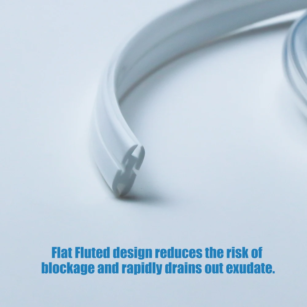 Tubo de drenaje estriado plano, silicona de grado médico, 7mm, 10mm, con trocar, tubos de drenaje para heridas, esterilización Eo, equipo veterinario, 10 Uds. - imagen 2