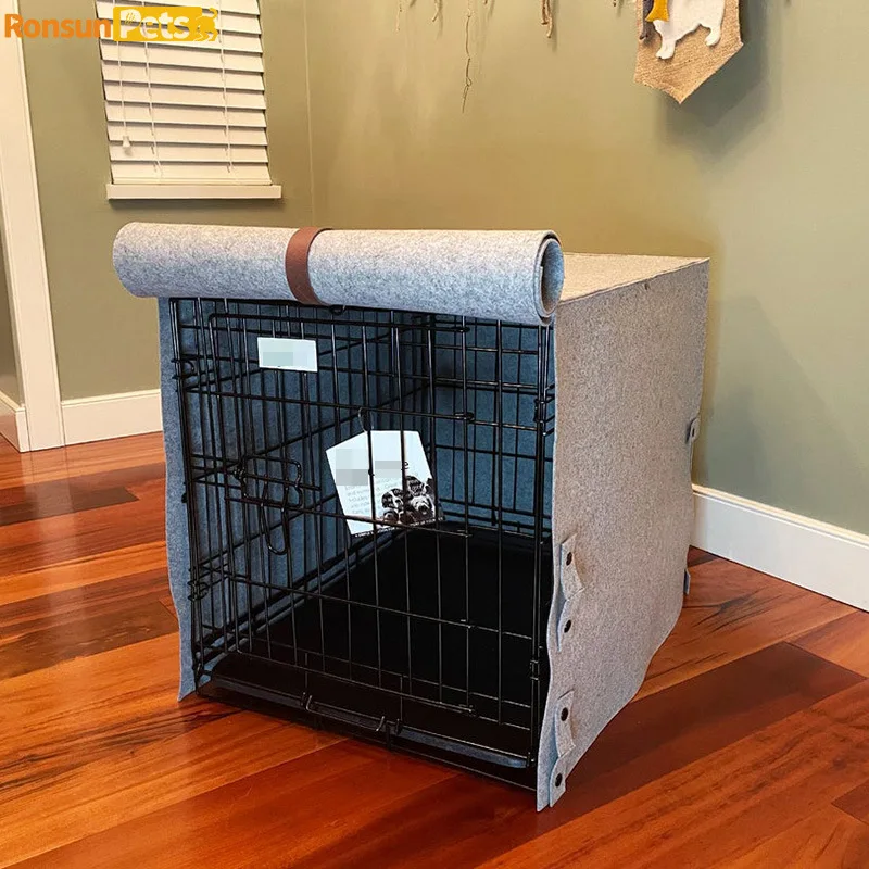 Cubierta fieltro cálida para jaula de perro grande resistente viento - imagen 4