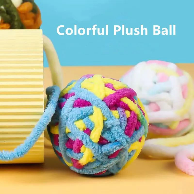 Juguete de lana para gatos, Bola de felpa con campana, resistente a las mordeduras, productos interactivos para mascotas - imagen 4