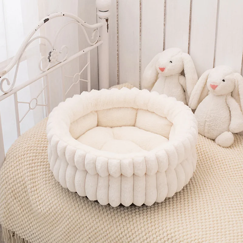 Cama para gatos de 40/50/60cm, estera para dormir cálida para perros, cama redonda para mascotas para gatos, perros pequeños y medianos, cama acogedora para dormir para cachorros, suministros para mascotas - imagen 5