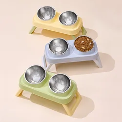 Cuenco elevado doble para gatos y perros – Acero inoxidable antideslizante