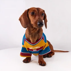 Camiseta manga larga de algodón para perros salchicha – primavera