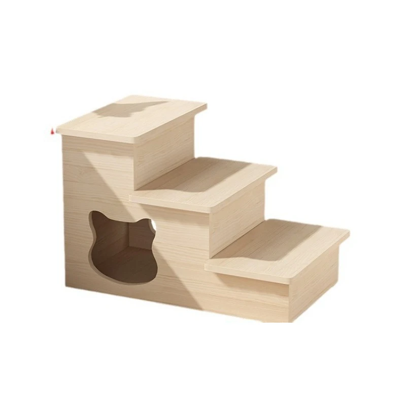 Escaleras de madera maciza para perros, escaleras antideslizantes para interiores, escaleras para cachorros, escalera multifuncional de seguridad para perros, cama hueca, escalera para gatos mayores y mascotas - imagen 5