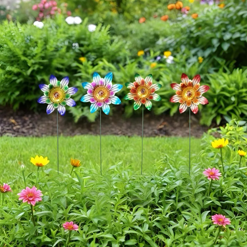 Estaca de jardin en forma de flor, adorno de hierro en 4 colores - imagen 3