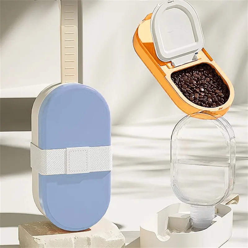 Botella de agua portátil 2 en 1 para perros, dispensador de agua para mascotas con contenedor de comida, cuenco para perros y gatos a prueba de fugas para senderismo, caminar y viajar - imagen 3