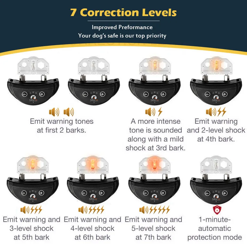 Collar eléctrico antiladridos para perros, dispositivo automático antiladridos para perros, Collar de entrenamiento impermeable recargable para dejar de ladrar perros - imagen 3