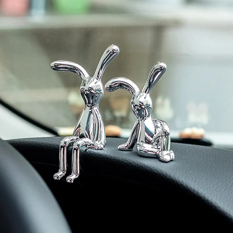 Decoración conejo orejas largas animado para salón, dormitorio y coche