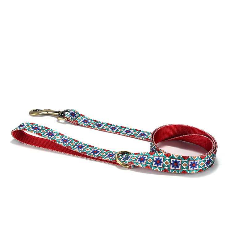 PLATTCO, venta al por menor, conjunto de Collar hecho a mano de alta calidad con pajarita, caleidoscopio azul, Collar para perro, conjunto de correa, 5 tamaños PDC375 - imagen 3