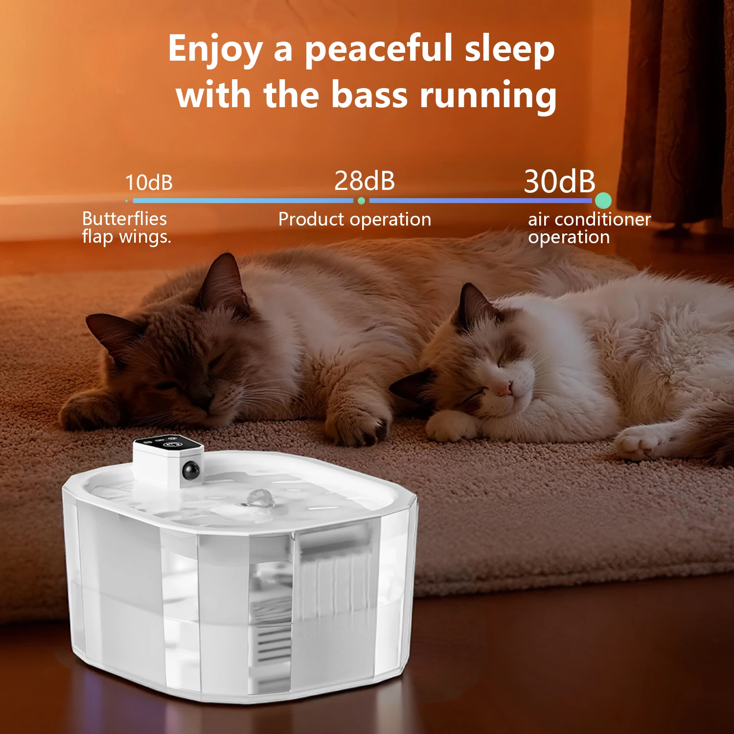 Fuente de agua automática para gatos con filtro y sensor movimiento - imagen 4