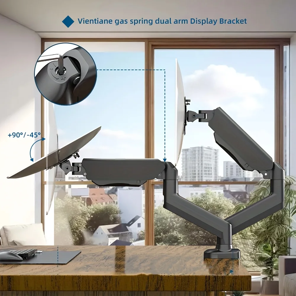 Soporte de Monitor único de hasta 32 pulgadas y 19,8 libras por pantalla soporte de montaje de escritorio para ordenador soporte de TV ajustable soporte de Monitor - imagen 5