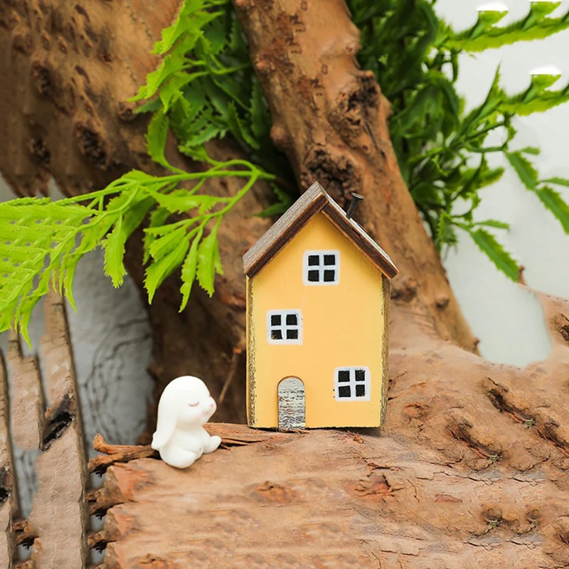 Decoración de casa de madera, casa en miniatura, decoración de escritorio, adorno de cabina, decoración de granja, decoración de guardería, decoración de estantería, regalo para él - imagen 4
