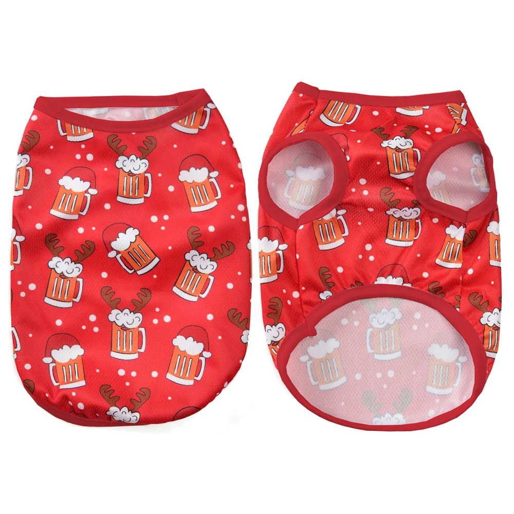 Chaleco de Navidad para perros pequeños y medianos, ropa transpirable de verano para Festival de cachorros, Bulldog Francés, camiseta Beagle - imagen 3