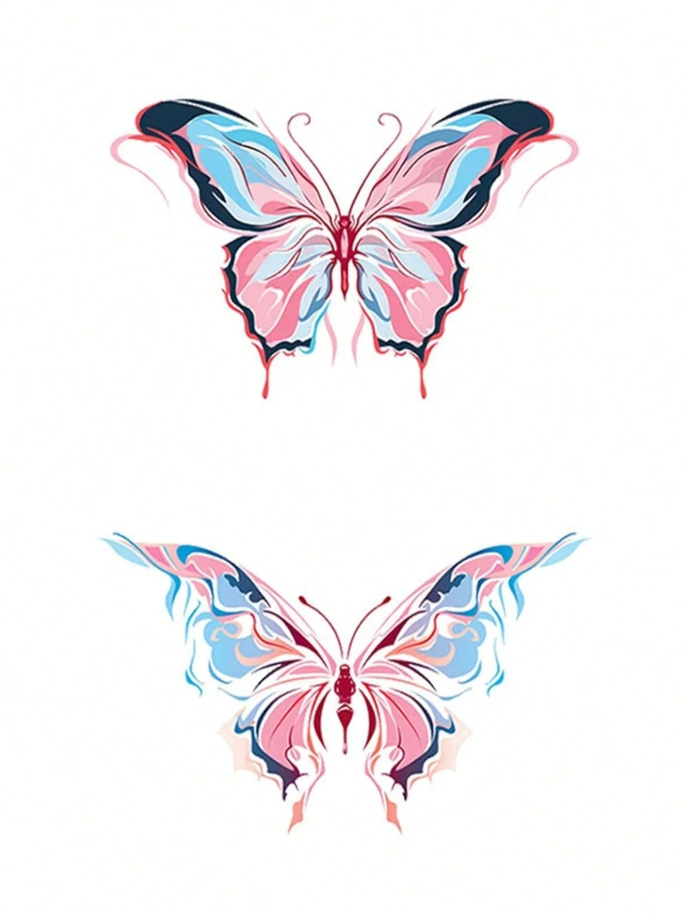 Pegatinas de tatuaje mariposa-impermeables y duraderas Y2K, uso humano - imagen 4