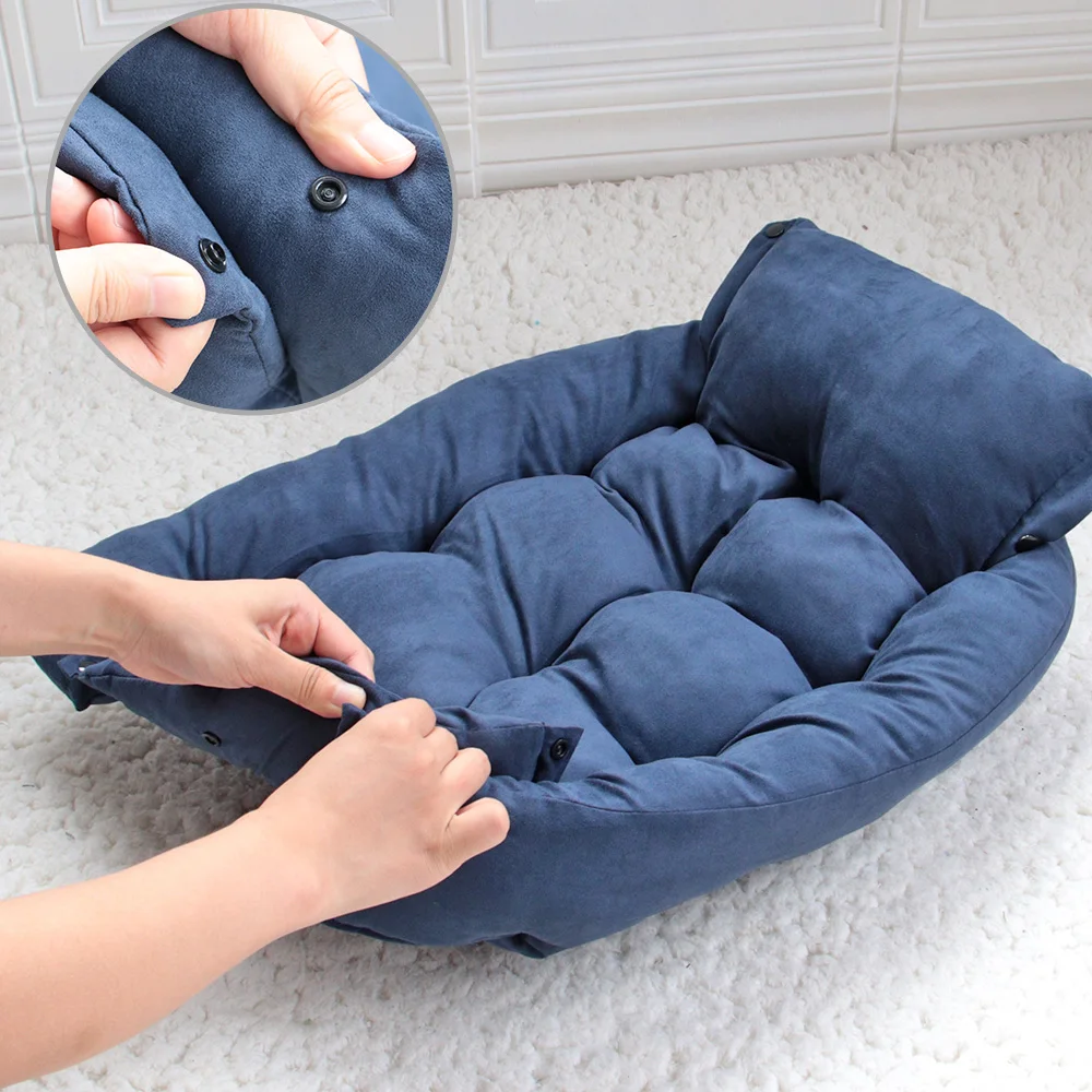 Sofá cama suave y cálido para perros, colchoneta para dormir para mascotas de invierno, cojín nido para cachorros y gatos 3 en 1, suministros para perros pequeños y medianos, gatos y gatitos - imagen 4