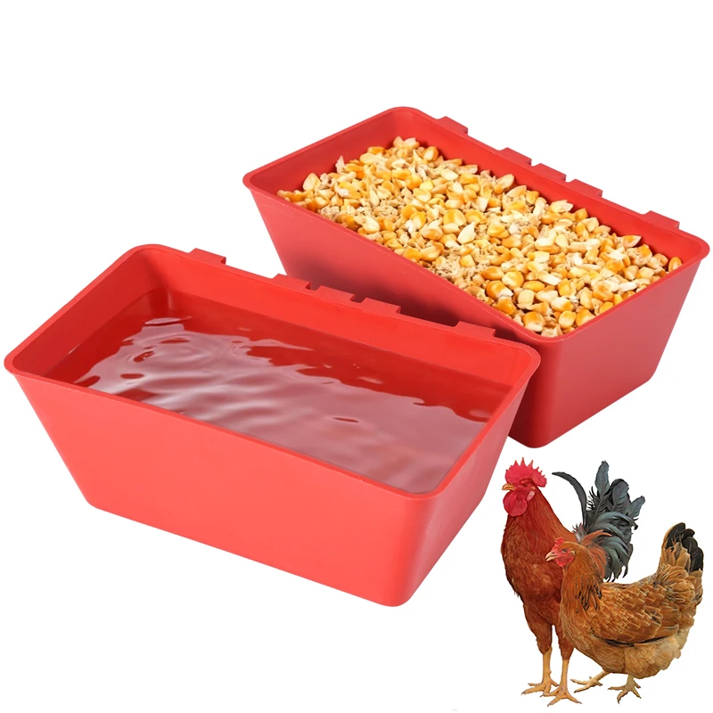 Poultry Chicken Feed Trough Hanging Plastic Feeding Cup Large Capacity Chicken Food Box Chicken Water Bowl for Birds Pigeons - imagen 2