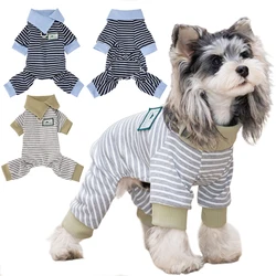 Pijama mono 4 patas cuello alto perros pequeños rayas Yorkshire