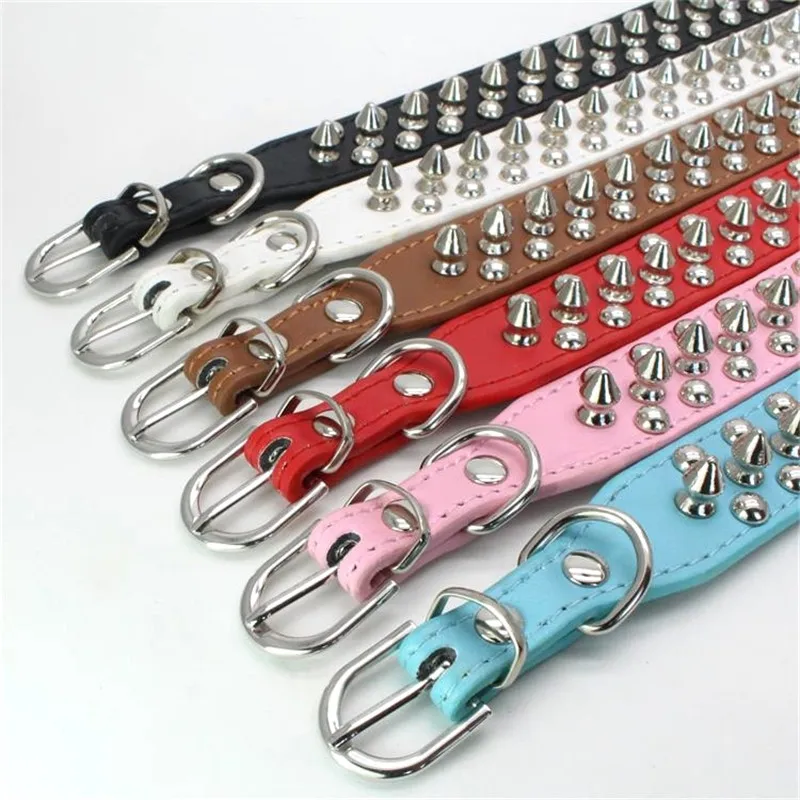Remaches, collares de cuero PU para mascotas para perros de Lagre medianos, Collar de perro con tachuelas de Bull Terrier para caminar, accesorios para perros - imagen 5