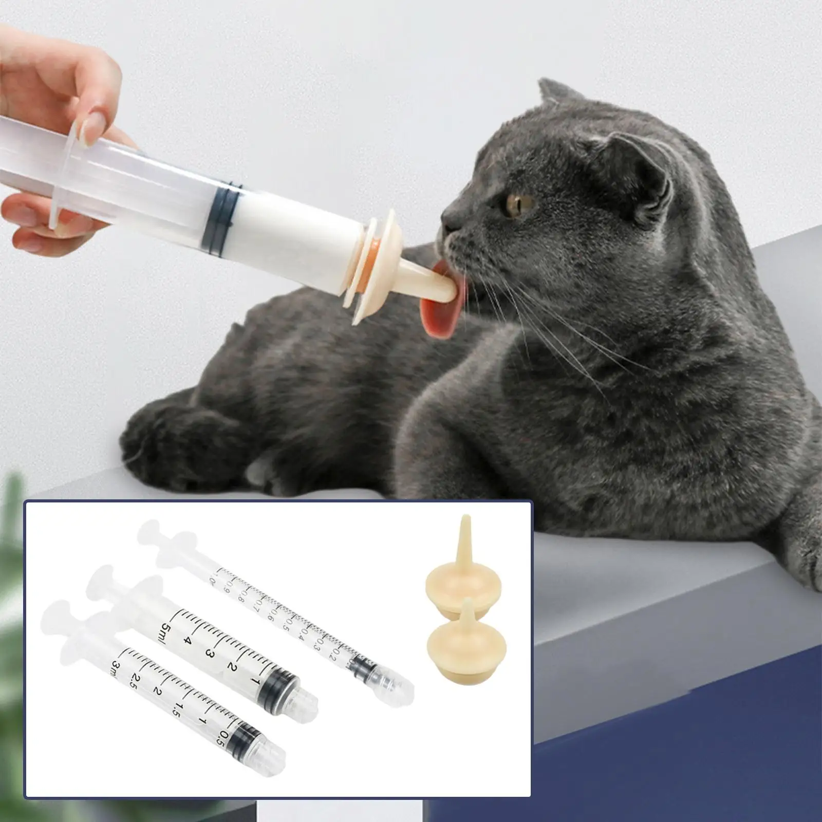 Syringe Nursing Feeder Doggie Puppy Milk Feeding for New Born Cats Dogs Pets