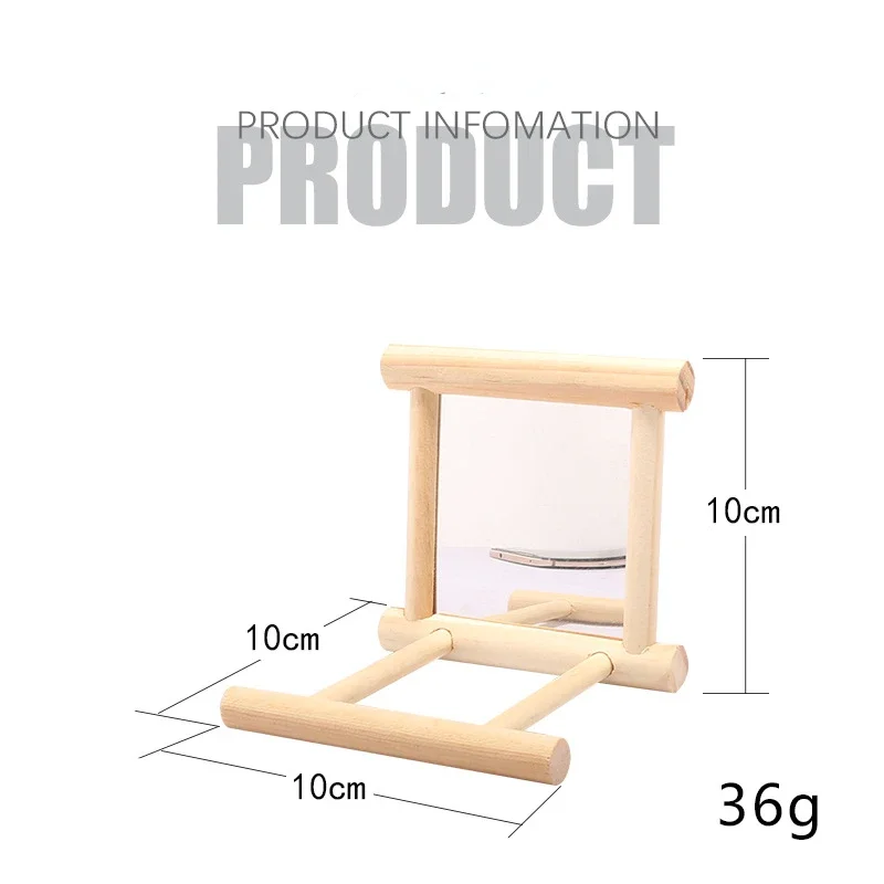 Espejo de juguete de madera para mascotas, juguete de novia divertido para loros cacatúa, pájaros pequeños, loros, accesorios para escalar - imagen 2