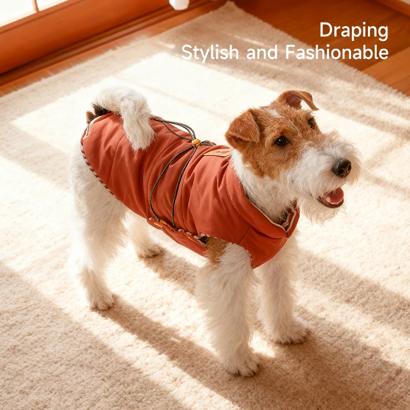 HOOPET Ropa de invierno para perros con orificio para correa, chaleco cálido a prueba de viento para perros pequeños y medianos, prevención de escape antideslizante - imagen 4