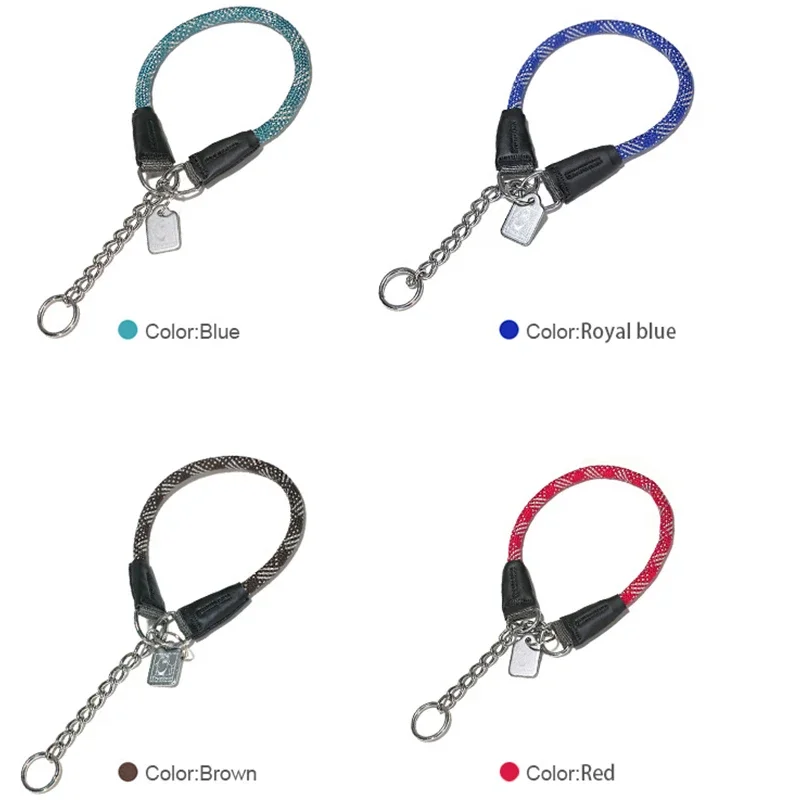 Winhyepet Collar de perro para viajar, Collar de estrangulación para mascotas, cadena P, entrenamiento, caminar, collares genuinos para cachorros, perros medianos y grandes, Pitbull - imagen 5