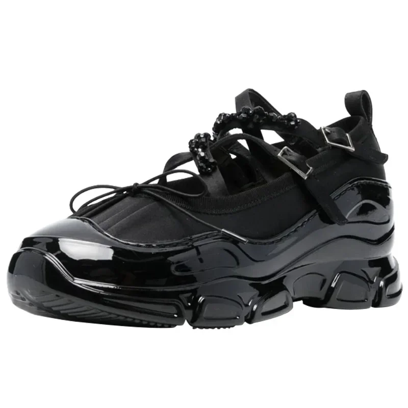 2024 primavera y otoño tacones bajos para mujer estilo coreano cadena de perlas ropa de fiesta y trabajo zapatos planos mary jane zapatos náuticos casuales para mujer - imagen 5