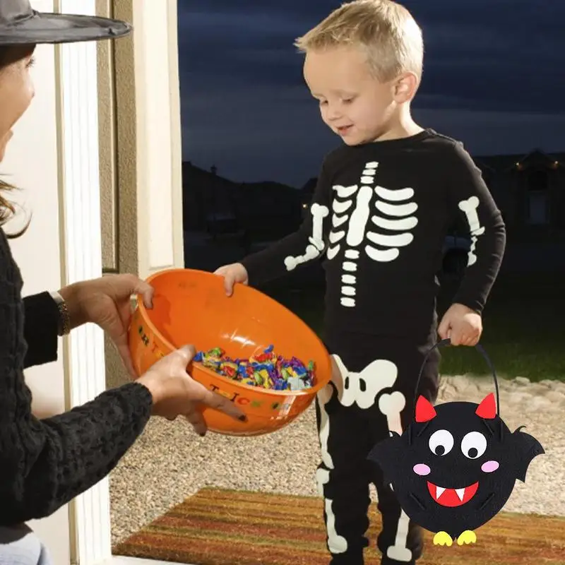 Cestas de Halloween con asa, cubo no tejido para dulces, regalo, suministros de Halloween, accesorios de juego para guardería - imagen 5