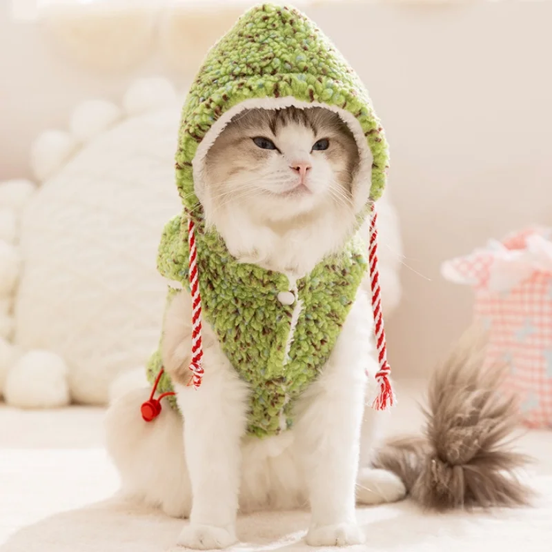 Chaleco de lana para perro, chaqueta con estampado de muñeco de nieve, ropa para perro, chaqueta para cachorro a la moda, abrigo cálido y suave para gato, disfraz para mascota Bichon - imagen 2