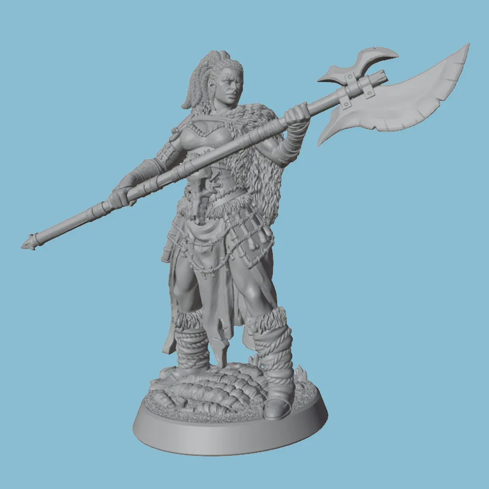 Juguete figura guerrero tribal sin pintar para dioramas gatos-perros