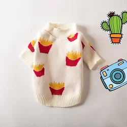 Suéter algodón con patatas fritas para perros pequeños