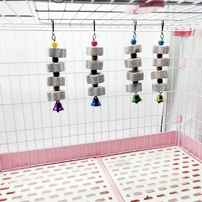 Juguete Molar para pájaros en forma de flor, piedra de molienda para loros, jaula para pájaros, juguete para periquito, Chinchilla, ardilla, accesorios para jaulas de pájaros - imagen 4